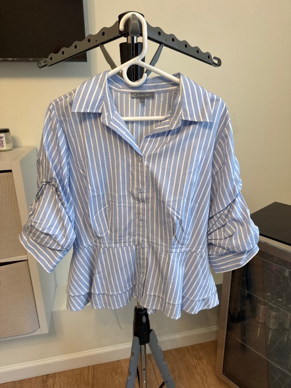 Wit and wisdom peplum shirt size l